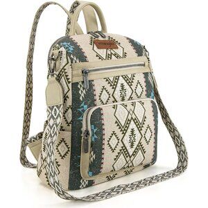 Wrangler Convertible Backpack Purse with Aztec Embroidery for Stylish Travelers